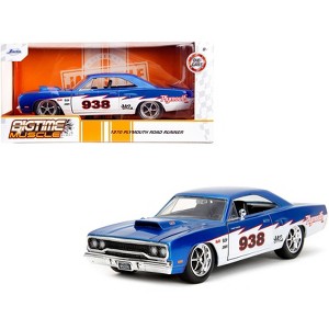 1970 Plymouth Road Runner #938 Candy Blue and White "Bigtime Muscle" Series 1/24 Diecast Model Car by Jada - 1 of 4