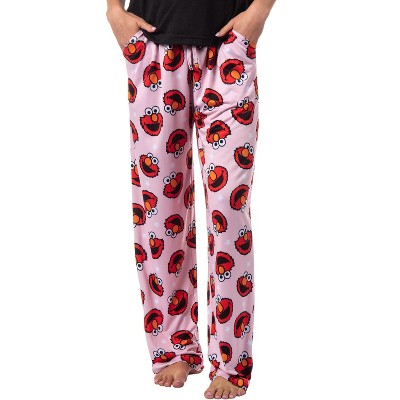 Sesame Street Women's Elmo Muppet Face Tossed Print Sleep Pajama Pants Pink  : Target