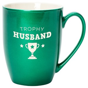 Elanze Designs Trophy Husband Emerald Green 10 ounce New Bone China Coffee Cup Mug - 1 of 4