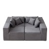 104-Inch Corduroy L-Shaped Sectional: Luxury 4-Piece Modular Sofa, Foam-Filled - Ideal for Living Room and Bedroom - 4 of 4