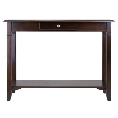 Winsome Nolan Rectangular Console Table with Storage in Cappuccino