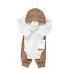 Hudson Baby Boys Thermal Preemie Layette Set 4pc Long Sleeve Outfit, Bear, Preemie - 2 of 4