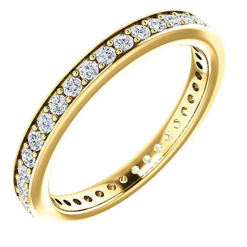 Pompeii3 1/2 Ct Diamond Eternity Ring Womens Wedding Band 14k Yellow Gold EX3 Lab Created, 4 of 6