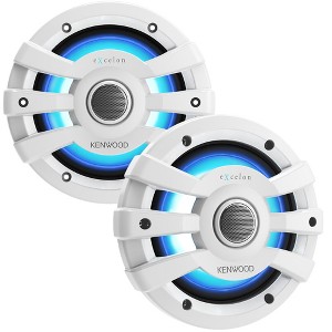 Kenwood XM65WL 6.5" 2-Way White Coaxial Speakers Marine/Powersports for 5-1/2" Diameter Mounting Hole, 21-Color Front & Back RGB Illumination - 1 of 3