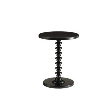 Astonishing Side Table with Round Top Black - Benzara