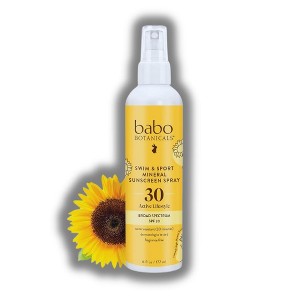 Babo Botanicals Swim & Sport Mineral Sunscreen Spray SPF 30 |Natural Zinc Oxide - Face & Body - For all ages - Fragrance-Free - Water Resistant (6 oz) - 1 of 2
