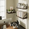 Aoibox Floating Rustic Wood Wall Shelf with Stable Metal Triangle Bracket Small Bookshelf for Living Room Office Bedroom - 2 of 4