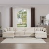 4-Seater Corduroy Modern Upholstered Sofa with Ergonomic Seat, 3 Footstools, 2 Arm Pillows, 4 Throw Pillows and Easy to Assemble - 3 of 4