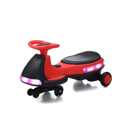 SEVOBAL Toy Vehicles, Kids Wiggle Ride On Car with Music for Children Indoor and Outdoor Activity, Red+Black, 29.92"*12.99"*14.56"