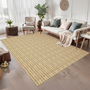 Modern Braided Printed Area Rug Farmhouse Indoor Carpet Low Pile Stain-Resistant Rugs Living Room Bedroom - 1 of 4