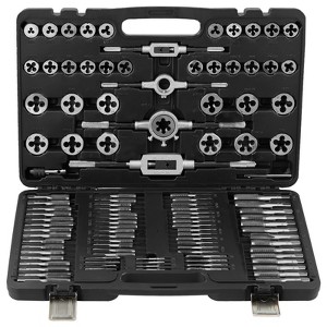 VEVOR Tap and Die Set, 110-Piece Include Metric Size M2 to M18, Bearing Steel Taps and Dies, Essential Threading Tool - 1 of 4