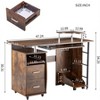 Vynxaria D&N solid wood computer Desk,office table with PC droller, storage shelves and file cabinet , two drawers, CPU tray,a shelf - 2 of 4