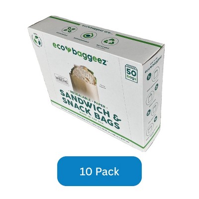 Eco-Baggeez Compostable Resealable Sandwich Bags Made in USA - Case of 500