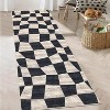 Acekool 2x6 Washable Plaid Rug – Modern Non-Slip Hallway Carpet, Stain-Resistant Geometric Design in Coastal Blue - 2 of 4