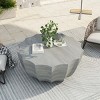 35" Outdoor Patio Coffee Table,Indoor Irregular Cement Coffee Table,Water Resistant Table For Garden Backyard,No Assembly Required-Coolbibila - 3 of 4