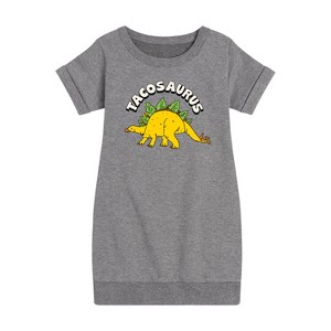 - Instant Message - Tacosaurus Graphic Short Sleeve Fleece Dress - 1 of 4