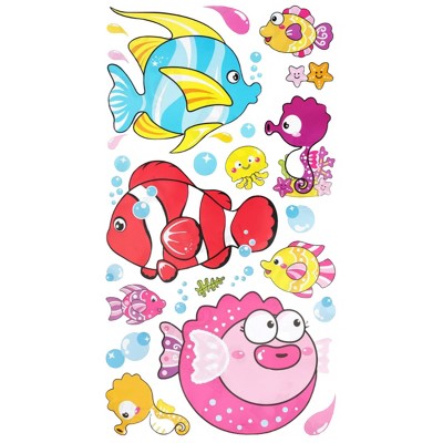 Slickblue Tropical Fish Peel and Stick Wall Decal – Decorative Vinyl Sticker for Smooth Surfaces, 13x23.5"