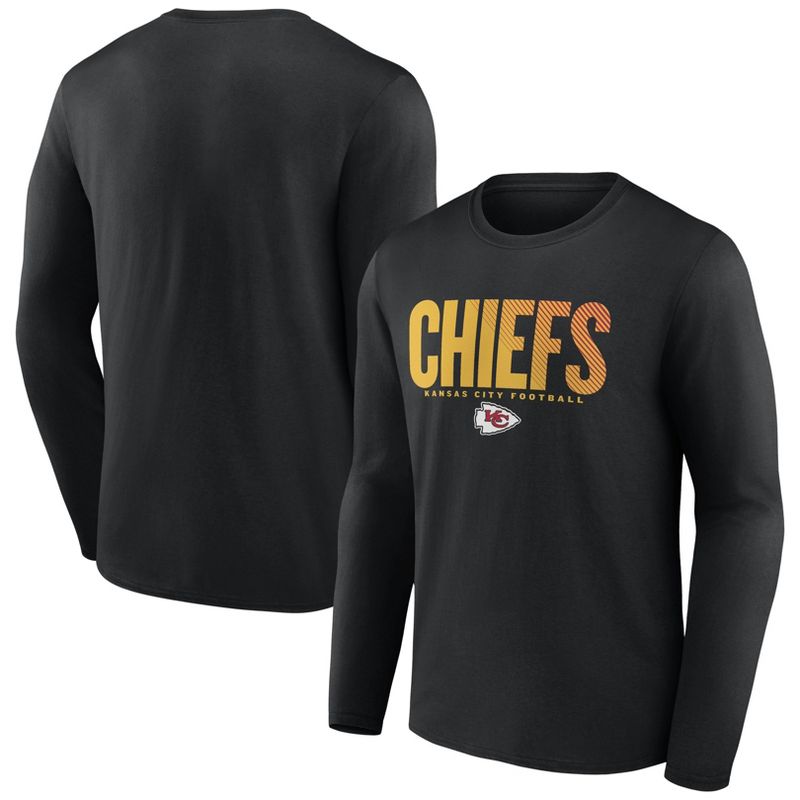NFL Kansas City Chiefs Men&#39;s Transition Black Long Sleeve T-Shirt, 1 of 4