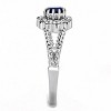 Slickblue Women’s Stainless Steel Ring, Synthetic Montana Blue Glass, Polished Round Halo, Sizes 5–10 - 4 of 4
