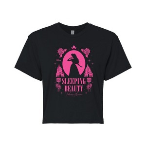 Women's - Disney Princess - Sleeping Beauty Aurora Silhouette Cropped Graphic T-Shirt - 1 of 4