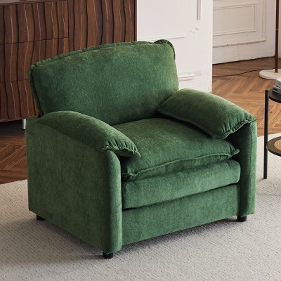 KTMBDW Accent Chairs for Living Room Chairs Reading Chair Mid Century Modern Chair Soft Chenille Sofa Chair Upholstered Arm Chair