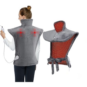 Heating Pad with Massager for Back Pain Relief, 24" x 35" Large Electric Heating Pad with 3 Heat Levels, 3 Massage Settings, Auto Shut-Off - 1 of 1
