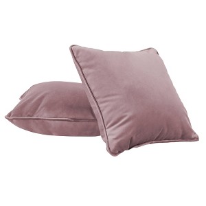 Factory Direct Partners Kids' Novelty Soft Density 15"x15" Microfiber Pillow with Piping Mauve Purple - 1 of 4