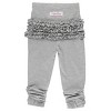 RuffleButts Heather Gray Knit Ruched Bow Leggings - image 2 of 3
