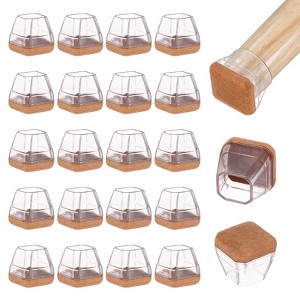 Unique Bargains Silicone Cups Felt Furniture Pads for Hardwood Floors 24 Pcs - 1 of 4
