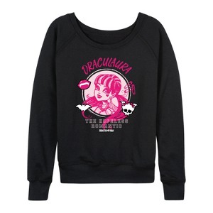 Women's - Monster High - Draculaura Lightweight French Terry Wide Neck Long Sleeve Shirt - 1 of 4