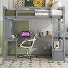 Full Size Loft Bed with L-Shaped Multi-Storage Desk, LED light and USB Charging Station - ModernLuxe - 2 of 4