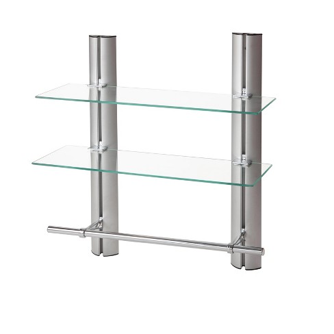 Black 2-Tier Metal Accent Shelf