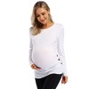 Clearlove Womens Maternity Shirt Fall Long Sleeve Crew Neck T-Shirts Pregnancy Clothes Side Ruched Tunic Tops - 2 of 4