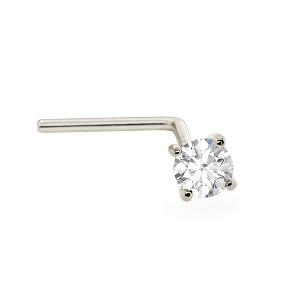 Jewelry Avalanche 22G 14K Gold L-shape Diamond Nose Stud 1.5mm-3mm - 1 of 3
