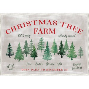 Amanti Art 33"x23" Christmas Tree Farm Sign Rosana Laiz Blursbyai Framed Canvas Wall Art - 1 of 4