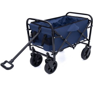 Collapsible Foldable Wagon Cart Beach Wagon Heavy Duty Utility Cart with 3pcs plastic Liner bag /Cover for Camping - 1 of 4