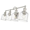Bryant 4-Light Matte Black Vanity Light - Nautical Charm for Bath Spaces, Dimmable, Steel Frame - 4 of 4
