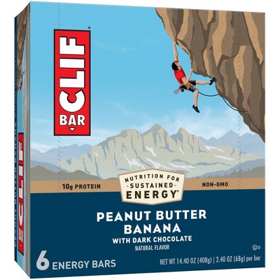 CLIF Bar Peanut Butter Banana with Dark Chocolate Energy Bars - 6ct