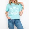 Simply Sage Market S.W.Smiley We Can Do Hard Things Smiley Face Boxy Crop Top - 2 of 4