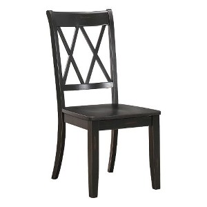 Kumasinova Set of 2 Dining Chair – Pine Veneer, Armless Chair with Transitional Double-X Back, Dining Room Side Chair, Wooden Kitchen Chair - 1 of 4