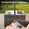XIZZI Outdoor Coffee Table with Umbrella Base Insert, All-Weather Wicker Patio Table with Center Umbrella Hole, Square/Rectangle Garden Table Design - 4 of 4