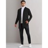 Lars Amadeus Men's Lightweight Ruffle Shawl Collar Draped Open Front Cardigan - 2 of 4