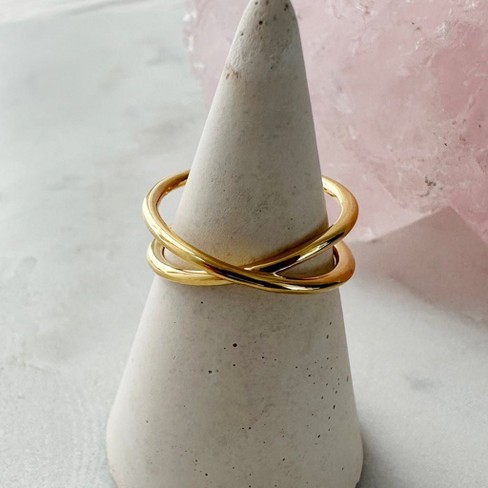 Adjustable Crossover X Ring Gold 5 6 Honeycat Target