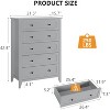 5 Chest Drawer Dresser, Modern and Stylish Dresser with Round Handle, Wood Storage Organizer with Ample Storage Space for Bedroom, Living Room, Black - 2 of 4