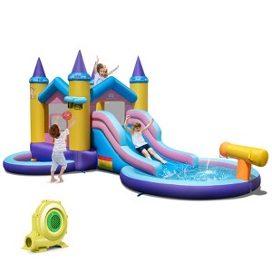 Costway Inflatable Water Slide with Slide Splash Pool (Without Blower/Whith 680/735W Blower) - 1 of 4