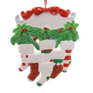 Personalized Ornament 4.75 In Sock Family Of 6 Ornament Resin Christmas Hollu Tree Ornaments - 1 of 2