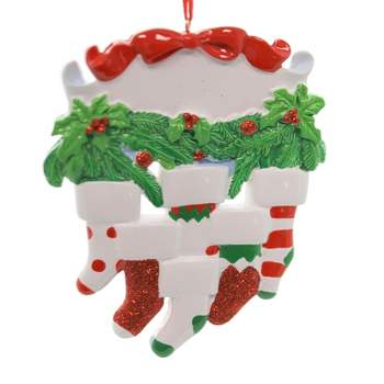 Personalized Ornament 4.75 In Sock Family Of 6 Ornament Resin Christmas Hollu Tree Ornaments