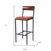 HomeRoots 32" Brown And Black Manufactured Wood And Iron Bar Chair - 3 of 4
