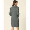 INSPIRE CHIC Women's Fall Winter Zipper V Neck Long Sleeve Slim Fit Casual Sweater Dress - 4 of 4