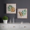 LuxenHome Set of 2 Tropical Leaf Wood and Metal Wall Decor Off-White - 4 of 4
